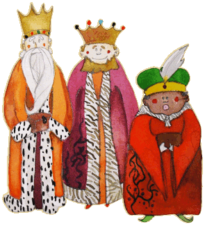 Els Reis d'Orient: Melcior, Gaspar i Baltasar.